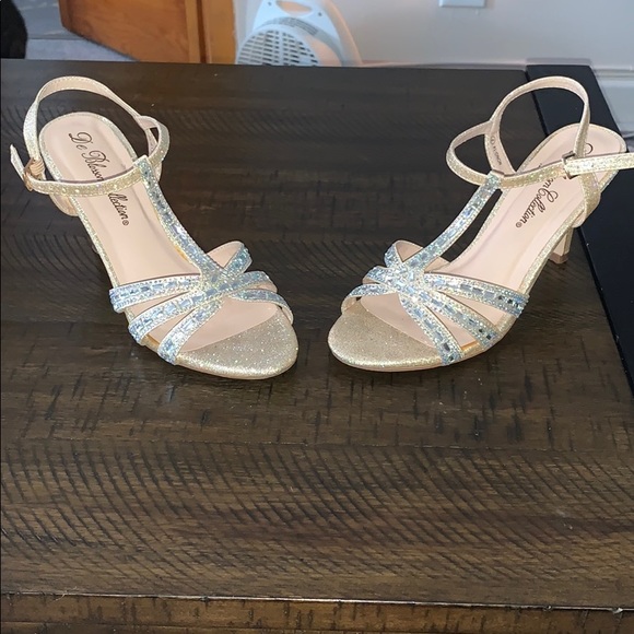 SOLD Nude and sparkle Rhinestone High Heels - Picture 2 of 6